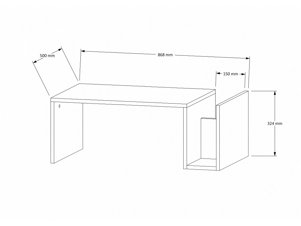 Holz-Couchtisch „Memo“ – 86,8 x 32,4 x 50 cm – Travertin / Nussbaum Venezia