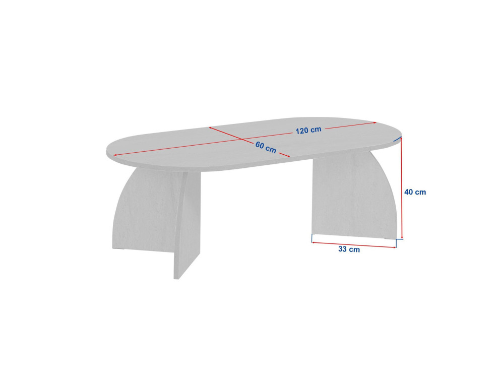 Holz-Couchtisch „Melina“ – 120 x 40 x 60 cm – Travertin / Nussbaum Venezia