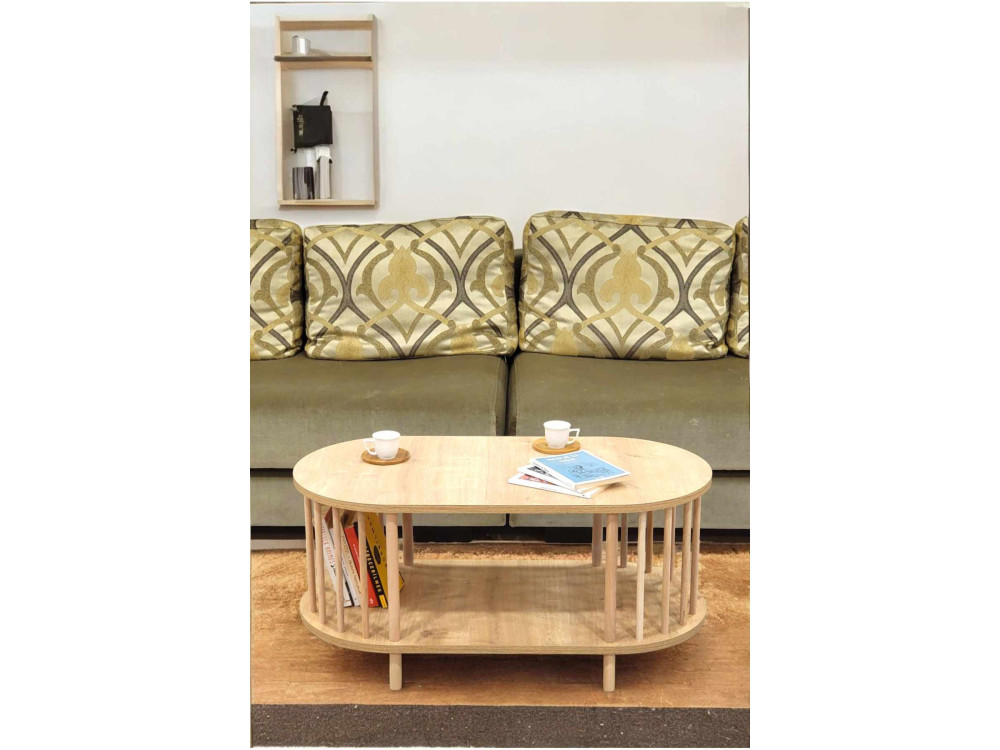Holz-Couchtisch „Peka-0111“ – 90 x 43 x 45 cm – Eiche „Saphir“