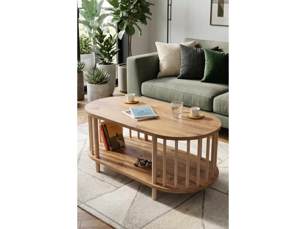 Holz-Couchtisch „Peka-0111“ – 90 x 43 x 45 cm – Kiefer
