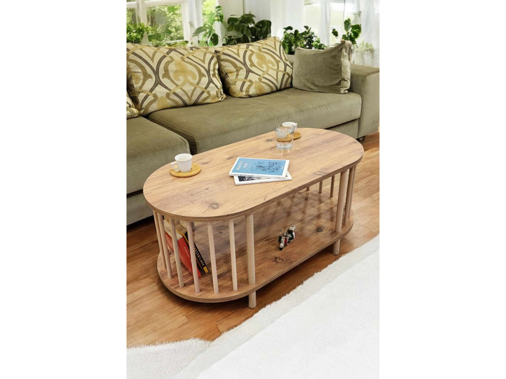 Holz-Couchtisch „Peka-0111“ – 90 x 43 x 45 cm – Kiefer