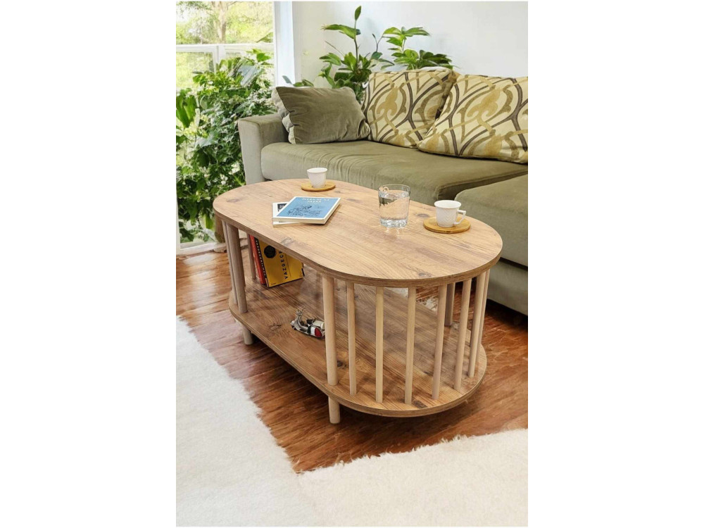 Holz-Couchtisch „Peka-0111“ – 90 x 43 x 45 cm – Kiefer