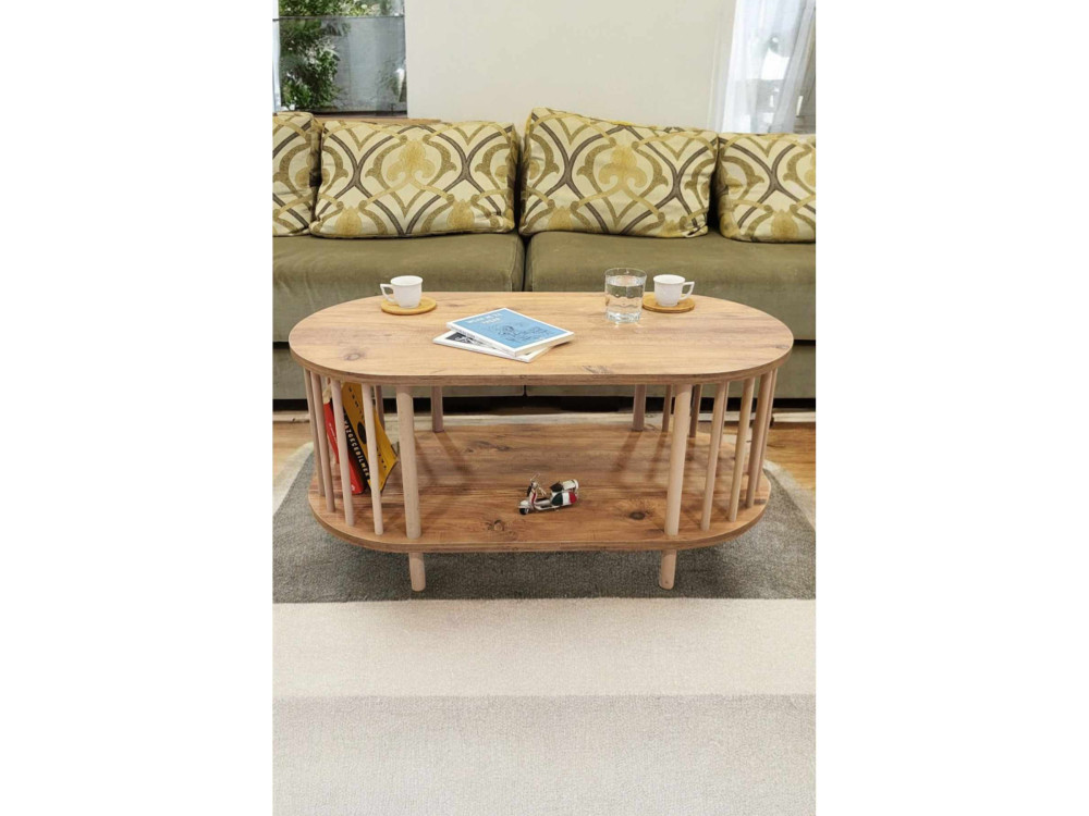 Holz-Couchtisch „Peka-0111“ – 90 x 43 x 45 cm – Kiefer