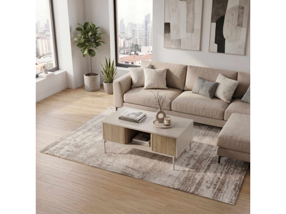 Holz-Couchtisch „VENTRO“ – 100 x 42 x 60 cm – Steingut
