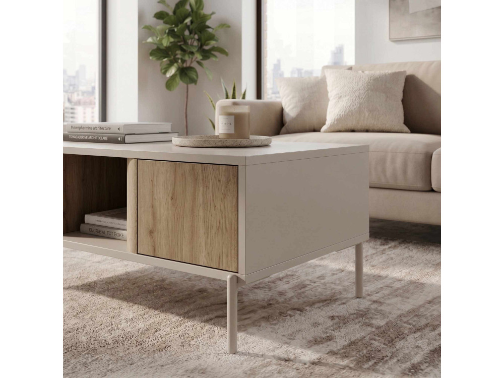 Holz-Couchtisch „VENTRO“ – 100 x 42 x 60 cm – Steingut