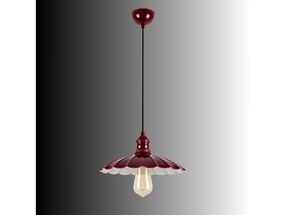 Metall-Hängeleuchte „Volan“ – 25 x 25 cm – Bordeaux