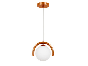 Metall-Hängeleuchte „GEDIK-20441“ – 20 x 20 cm – Braun / Orange