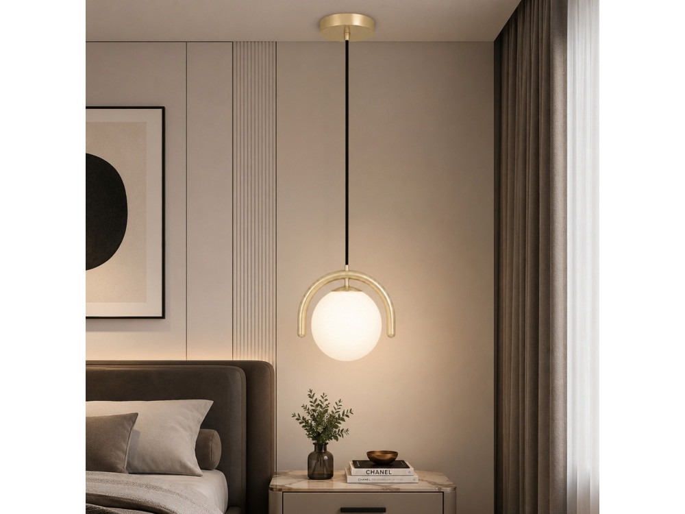 Metall-Hängeleuchte „GEDIK-20441“ – 20 x 20 cm – Beige
