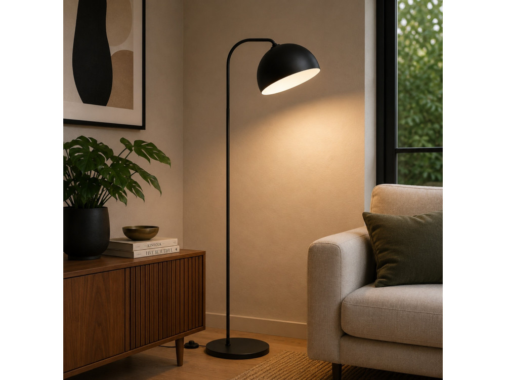 Metall-Stehlampe „Yaka“ – 51 x 51 cm – Schwarz