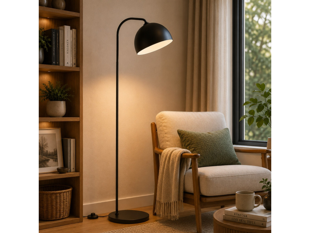 Metall-Stehlampe „Yaka“ – 51 x 51 cm – Schwarz