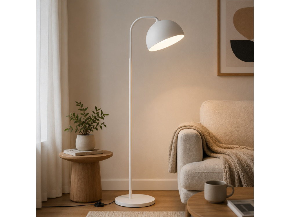 Metall-Stehlampe „Yaka“ – 51 x 51 cm – Weiß