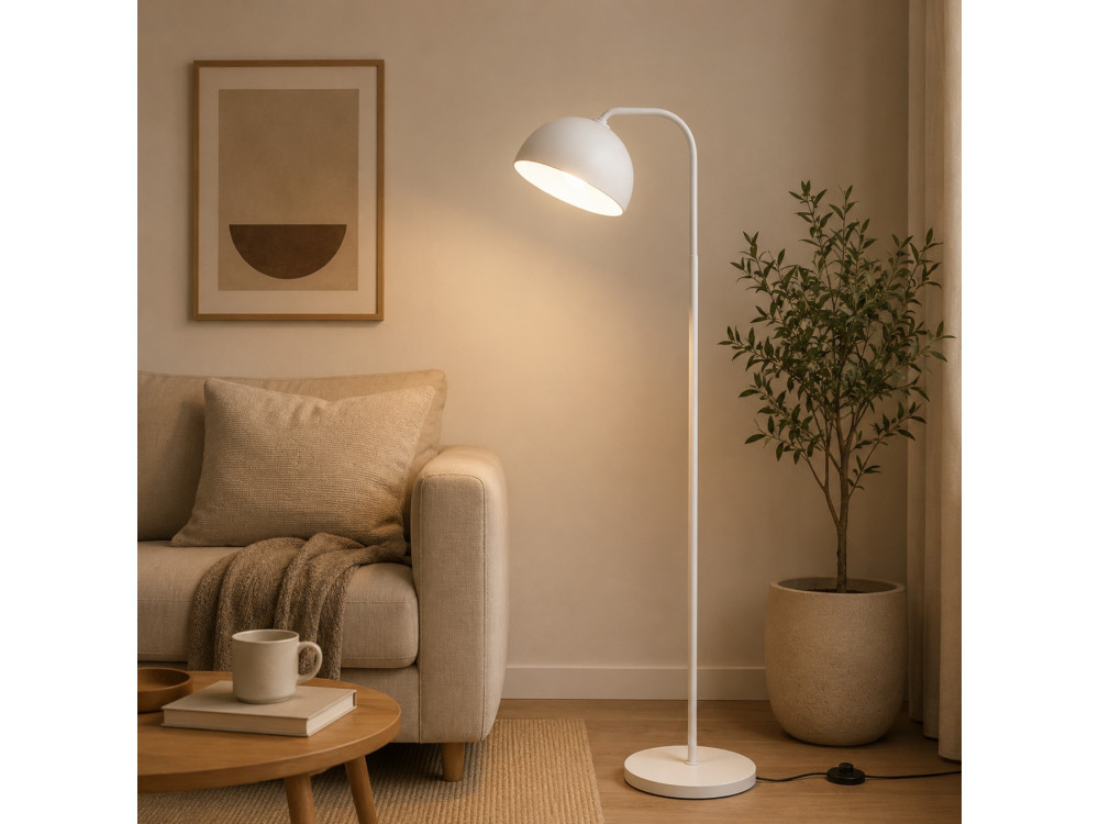 Metall-Stehlampe „Yaka“ – 51 x 51 cm – Weiß