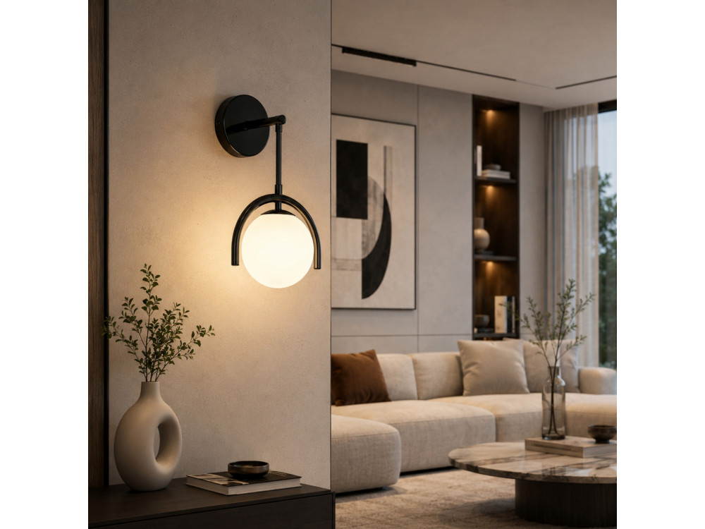 Wandleuchte aus Metall „GEDIK-20445“ – 20 x 20 cm – Schwarz