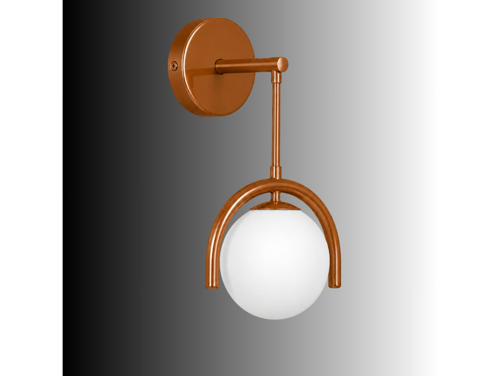 Wandleuchte aus Metall „GEDIK-20445“ – 20 x 20 cm – Braun / Orange