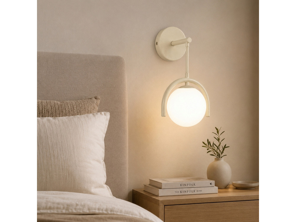 Wandleuchte aus Metall „GEDIK-20445“ – 20 x 20 cm – Beige