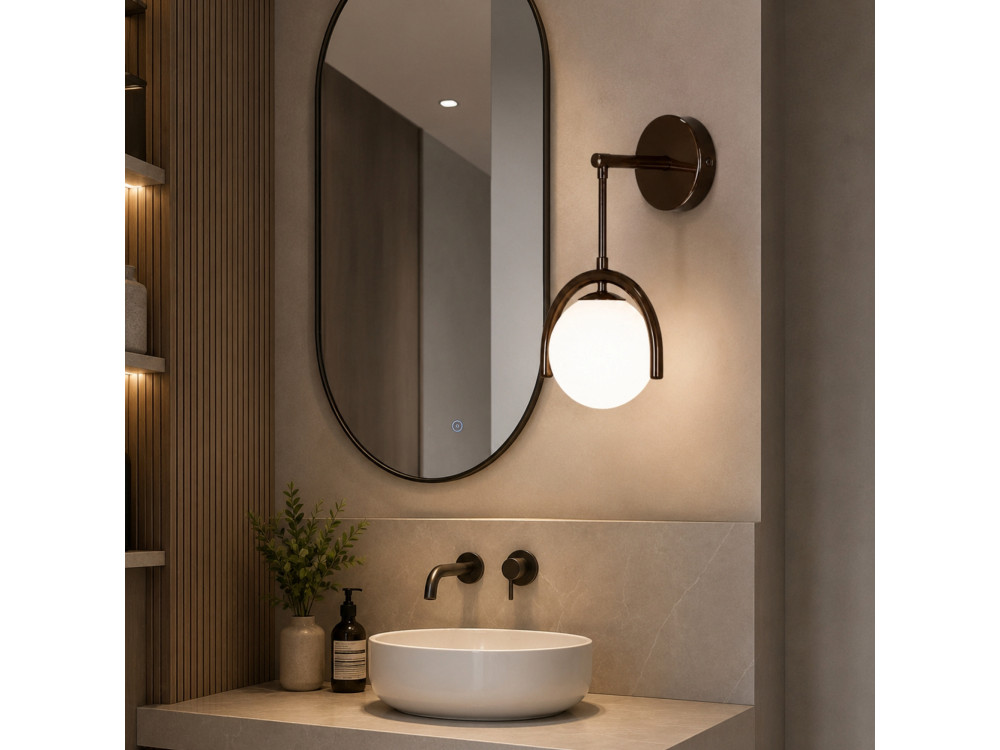 Wandleuchte aus Metall „GEDIK-20445“ – 20 x 20 cm – Braun