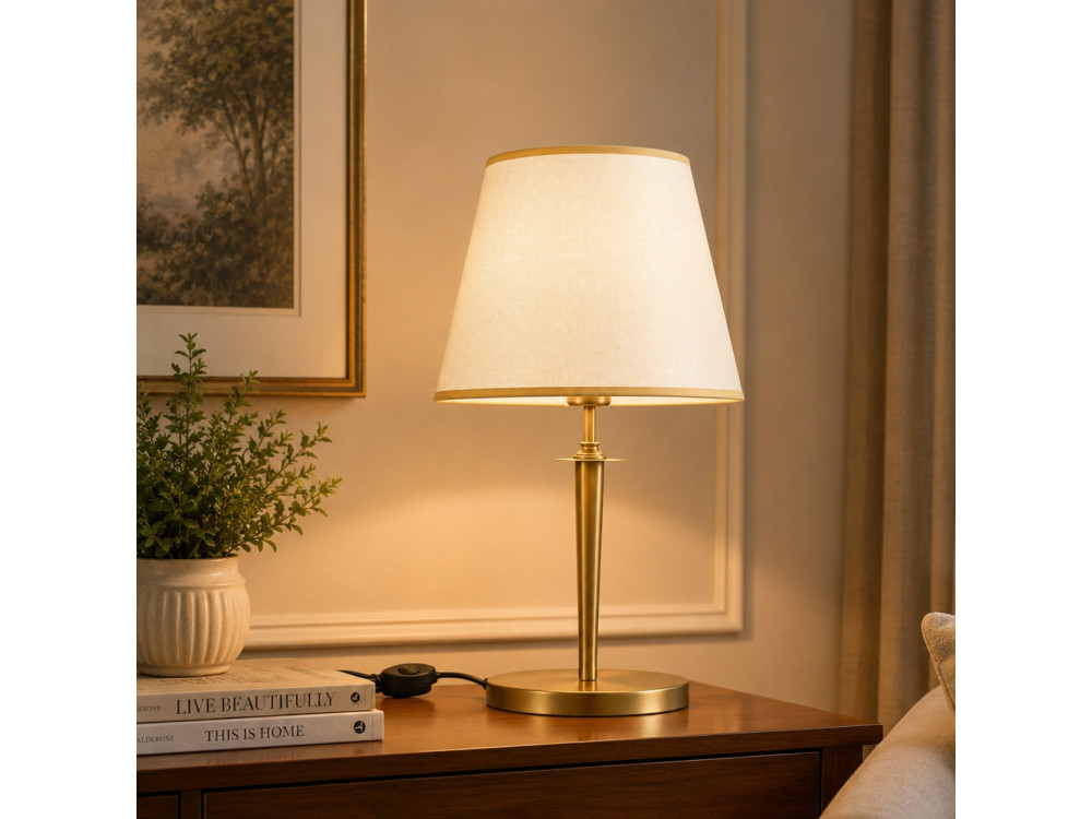 Tischlampe aus Metall „Milano“ – 31 x 31 cm – Beige