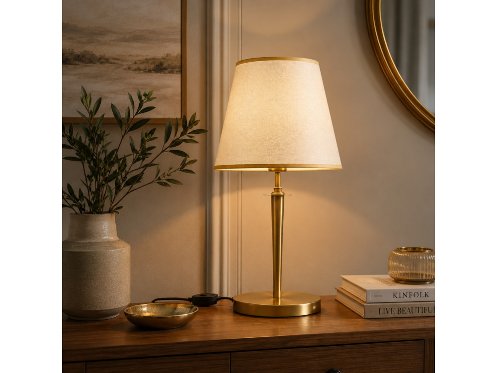 Tischlampe aus Metall „Milano“ – 31 x 31 cm – Beige