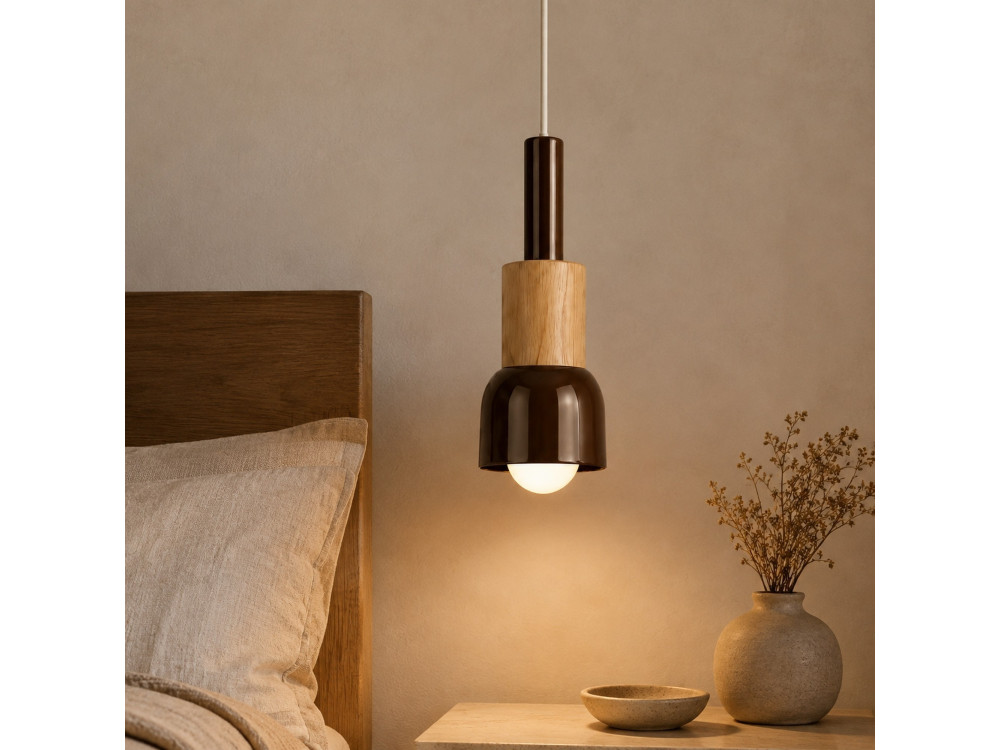 Metall-Hängeleuchte „Elwood“ – 10 x 25 cm – Braun