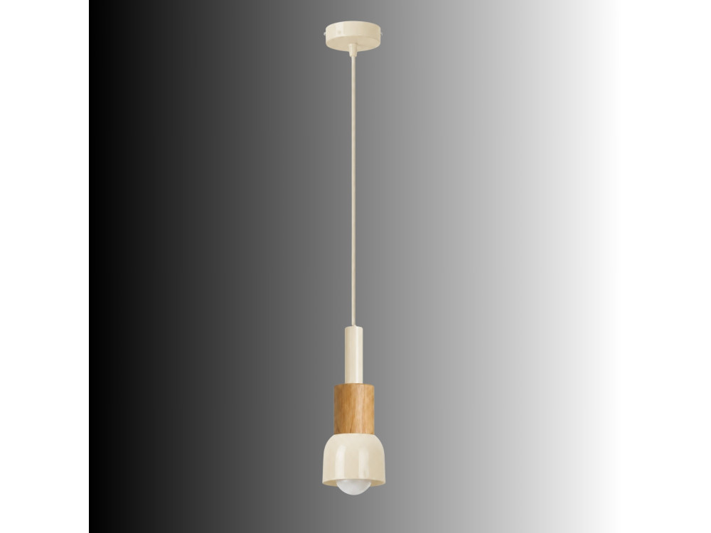 Metall-Hängeleuchte „Elwood“ – 10 x 25 cm – Beige