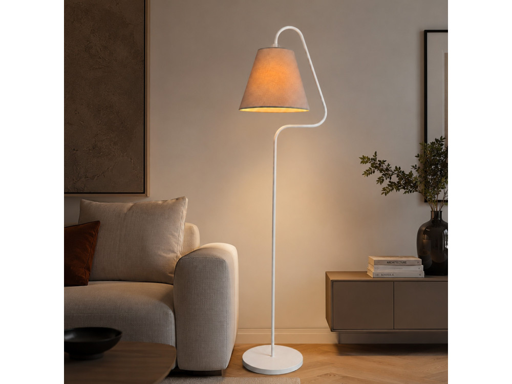 Metall-Stehlampe „Altur“ – 45 x 35 x 162 cm – Weiß