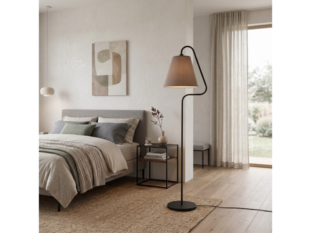 Metall-Stehlampe „Altur“ – 45 x 35 x 162 cm – Schwarz