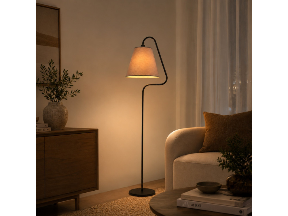 Metall-Stehlampe „Altur“ – 45 x 35 x 162 cm – Schwarz