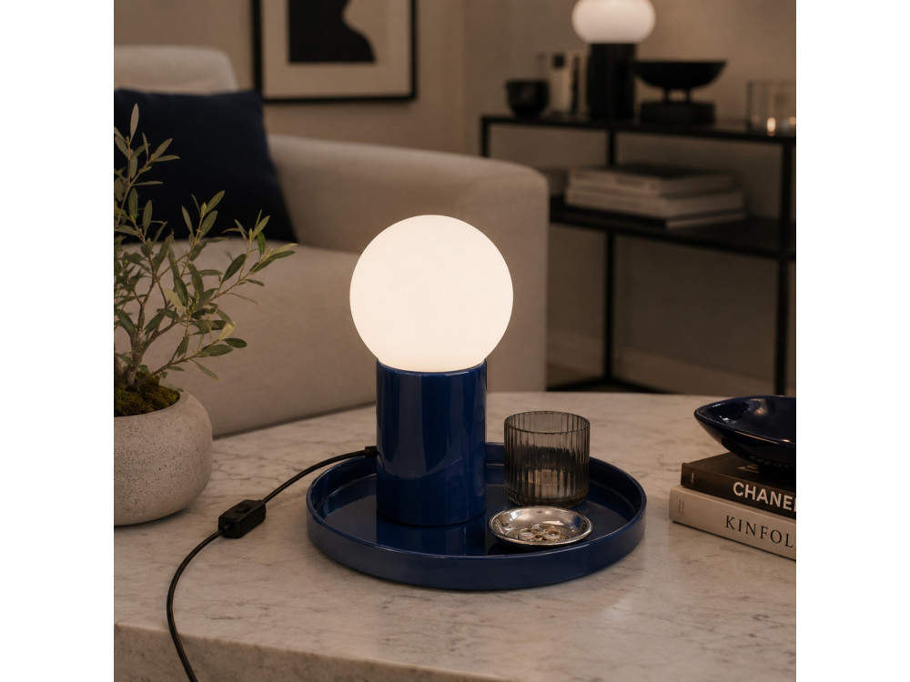 Tischlampe aus Metall „Tray“ – 20 x 20 x 17 cm – Blau