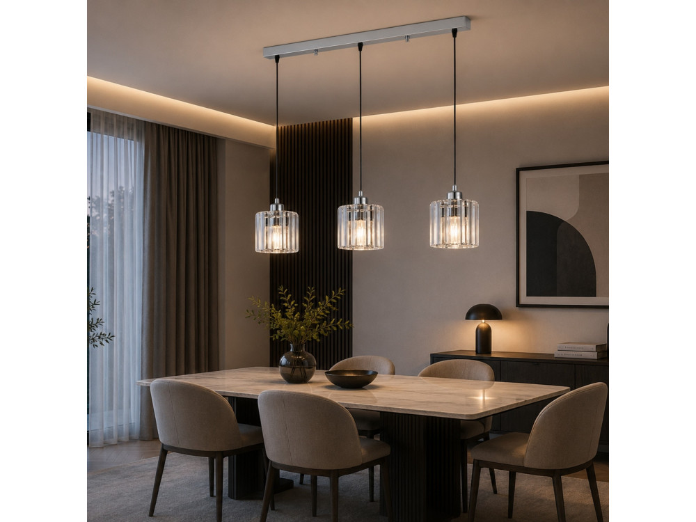 Metall-Kronleuchter „Yakops“ – 65 x 13 x 105 cm – Grau
