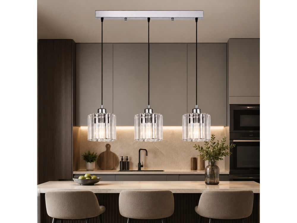 Metall-Kronleuchter „Yakops“ – 65 x 13 x 105 cm – Grau