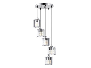 Metall-Kronleuchter „Yakops“ – 47 x 47 x 105 cm – Grau