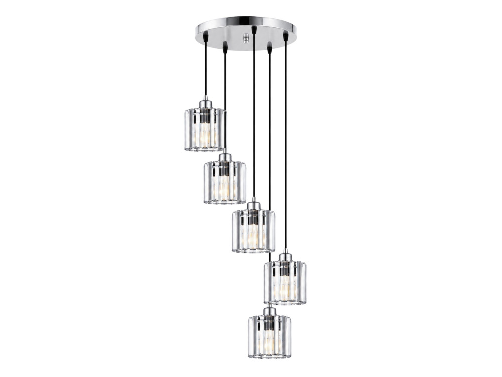 Metall-Kronleuchter „Yakops“ – 47 x 47 x 105 cm – Grau