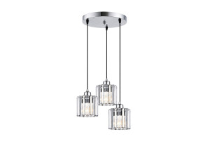 Metall-Kronleuchter „Yakops“ – 37 x 37 x 85 cm – Grau
