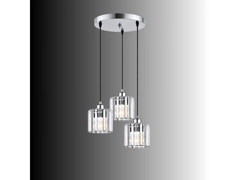 Metall-Kronleuchter „Yakops“ – 37 x 37 x 85 cm – Grau
