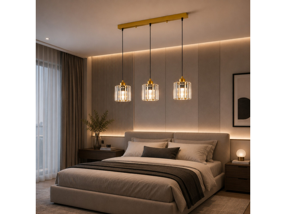 Metall-Kronleuchter „Yakops“ – 65 x 13 x 105 cm – Gelb