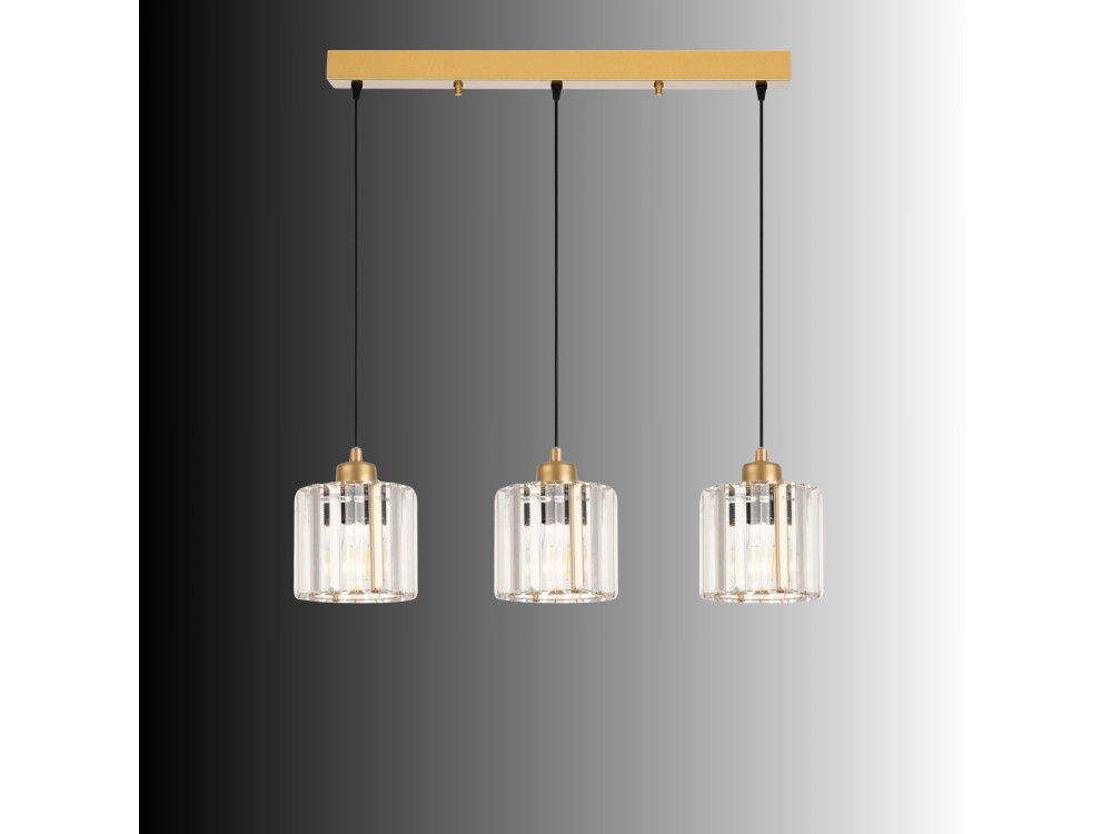 Metall-Kronleuchter „Yakops“ – 65 x 13 x 105 cm – Gelb