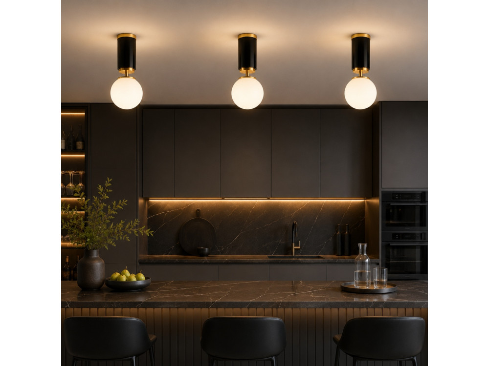 Metall-Deckenleuchte „Moira“ – 15 x 15 x 38 cm – Schwarz