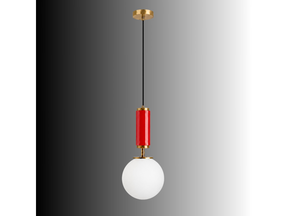 Metall-Hängeleuchte „Moira“ – 15 x 15 x 120 cm – Rot