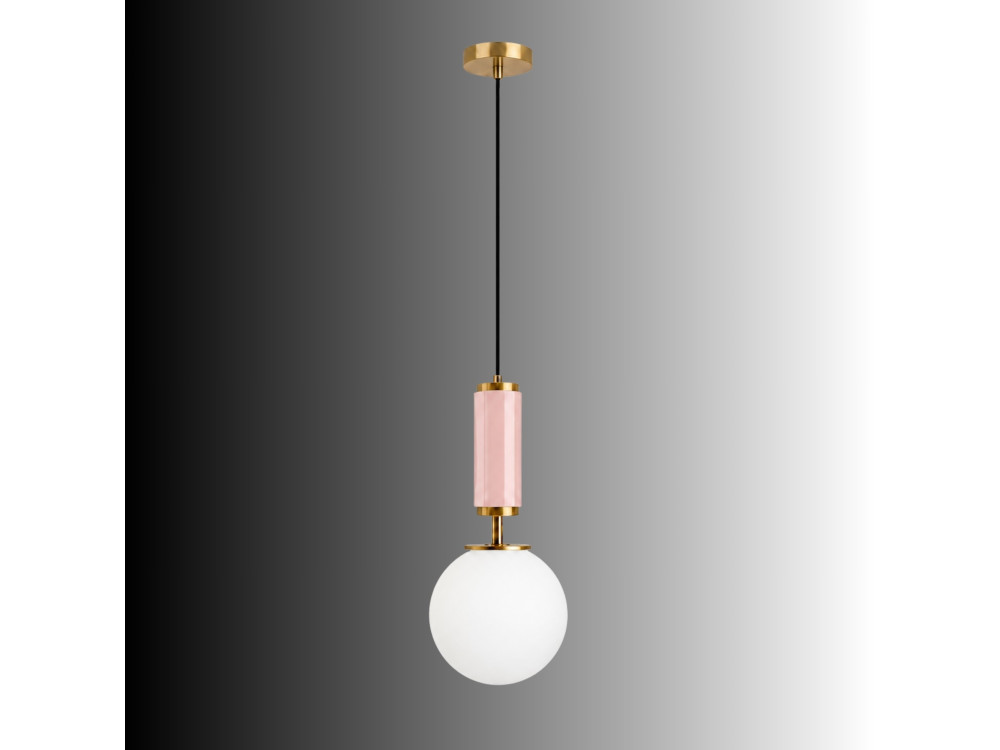 Metall-Hängeleuchte „Moira“ – 15 x 15 x 120 cm – Rosa