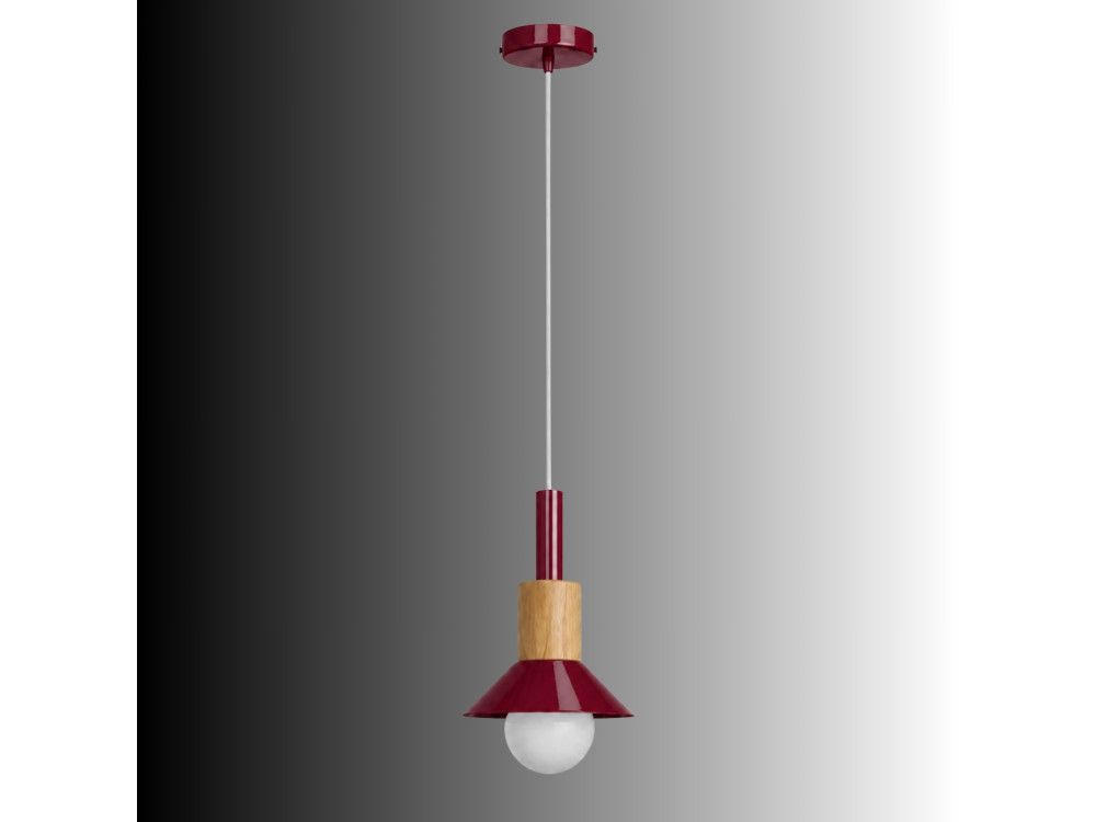Metall-Hängeleuchte „Elwood“ – 14 x 26 cm – Rot