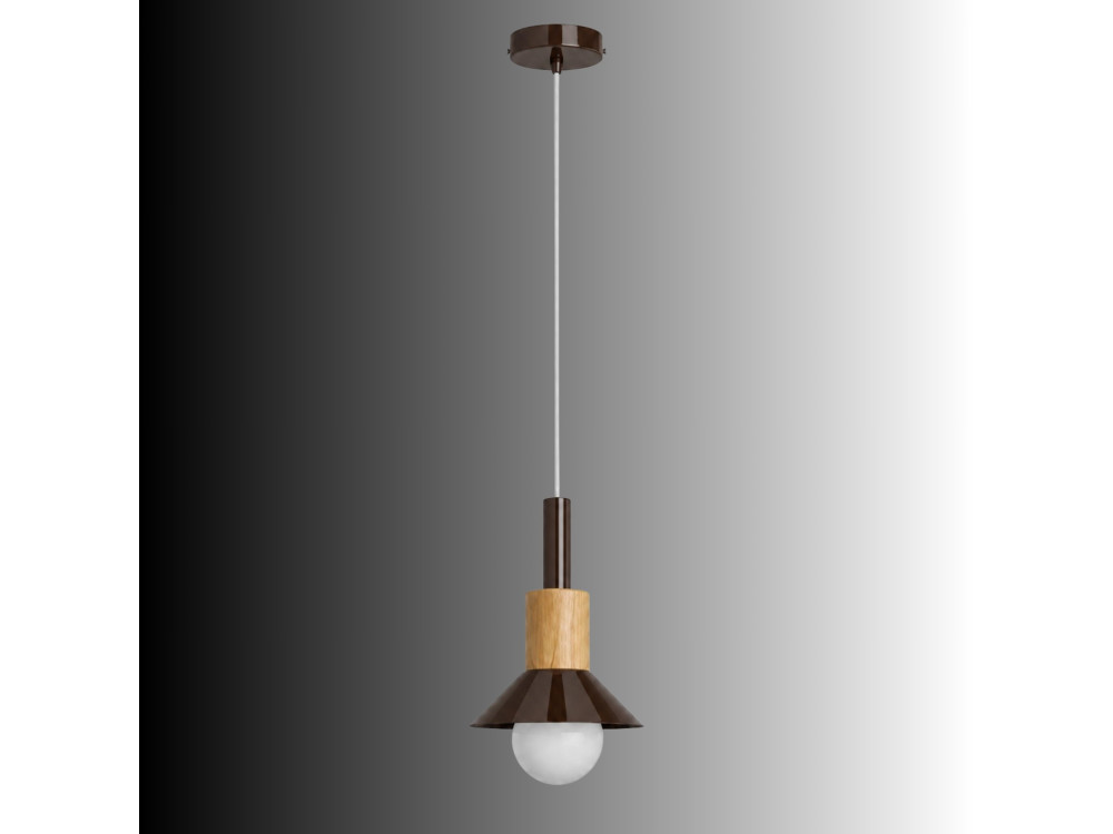 Metall-Hängeleuchte „Elwood“ – 14 x 26 cm – Braun