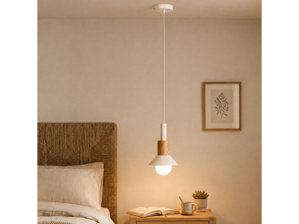 Metall-Hängeleuchte „Elwood“ – 10 x 25 cm – Beige