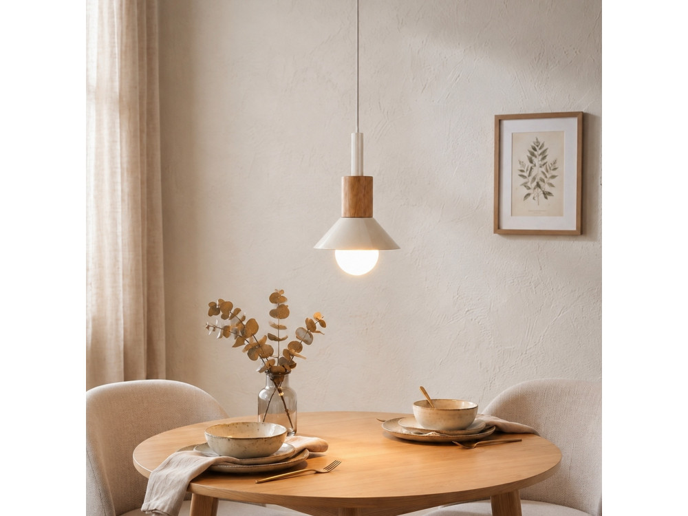 Metall-Hängeleuchte „Elwood“ – 10 x 25 cm – Beige