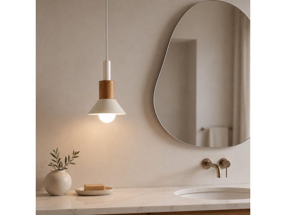 Metall-Hängeleuchte „Elwood“ – 10 x 25 cm – Beige