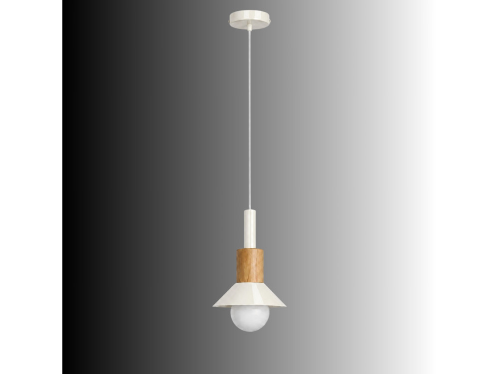 Metall-Hängeleuchte „Elwood“ – 10 x 25 cm – Beige