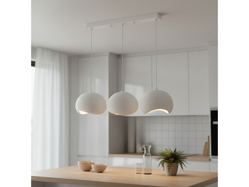 Metall-Kronleuchter „Yontu“ – 27 x 30 x 65 cm – Weiß