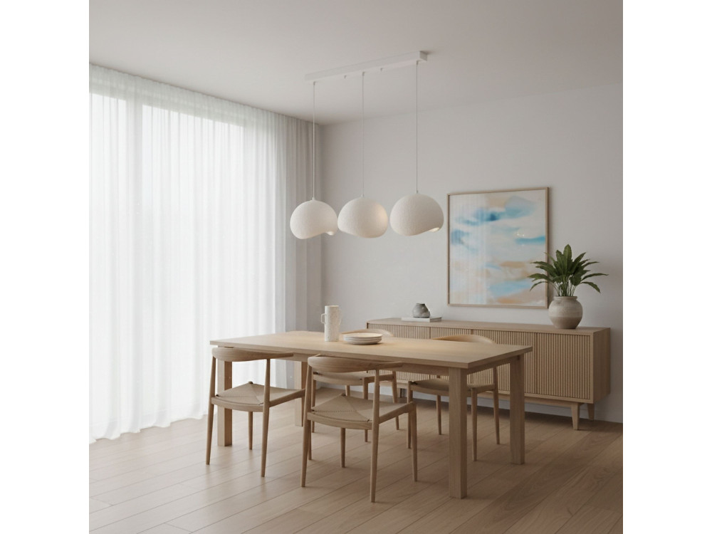 Metall-Kronleuchter „Yontu“ – 27 x 30 x 65 cm – Weiß