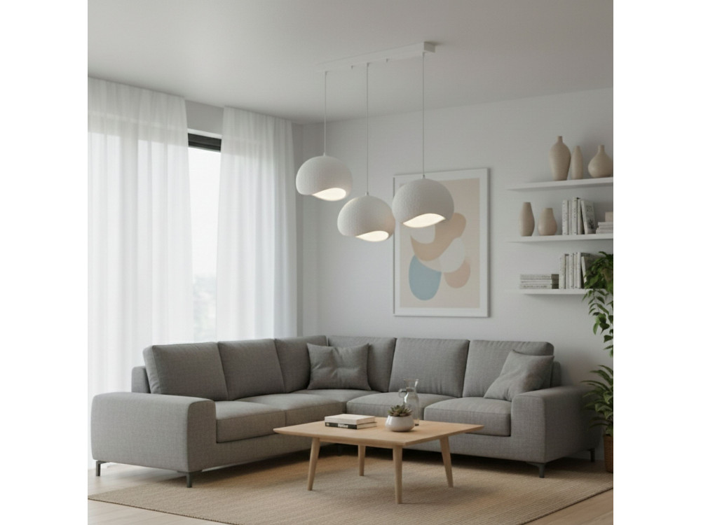 Metall-Kronleuchter „Yontu“ – 27 x 30 x 65 cm – Weiß