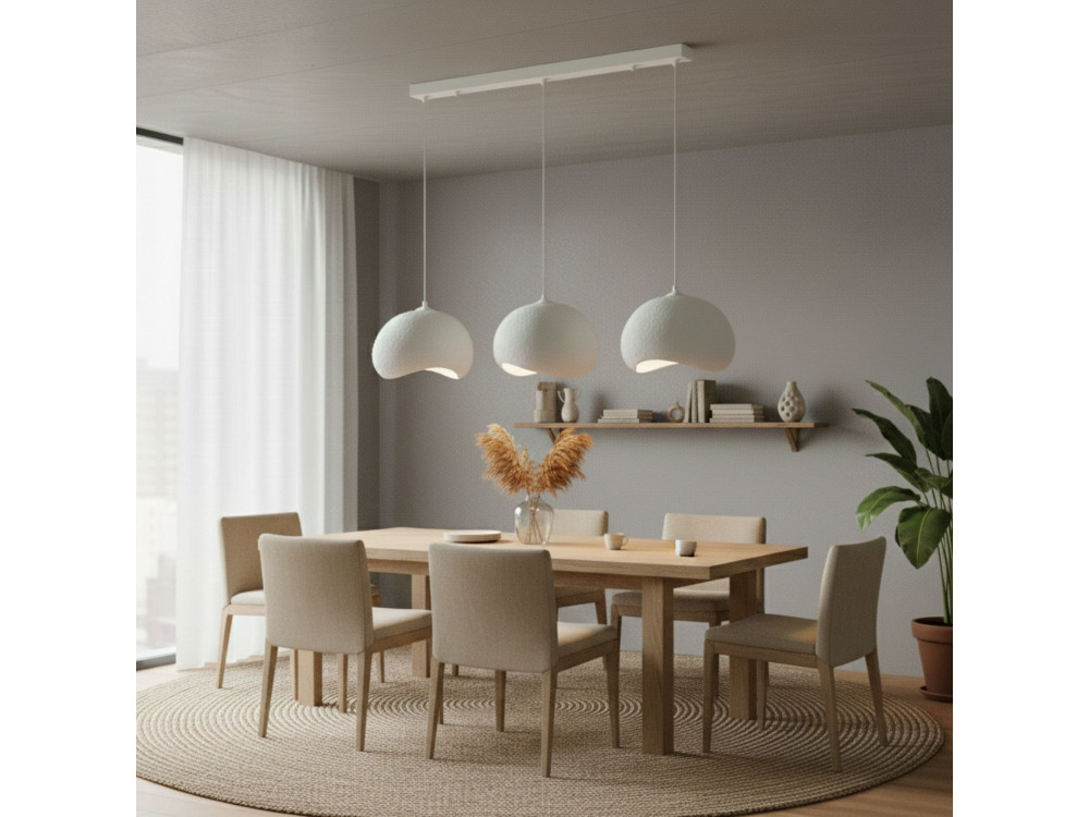 Metall-Kronleuchter „Yontu“ – 27 x 30 x 65 cm – Weiß
