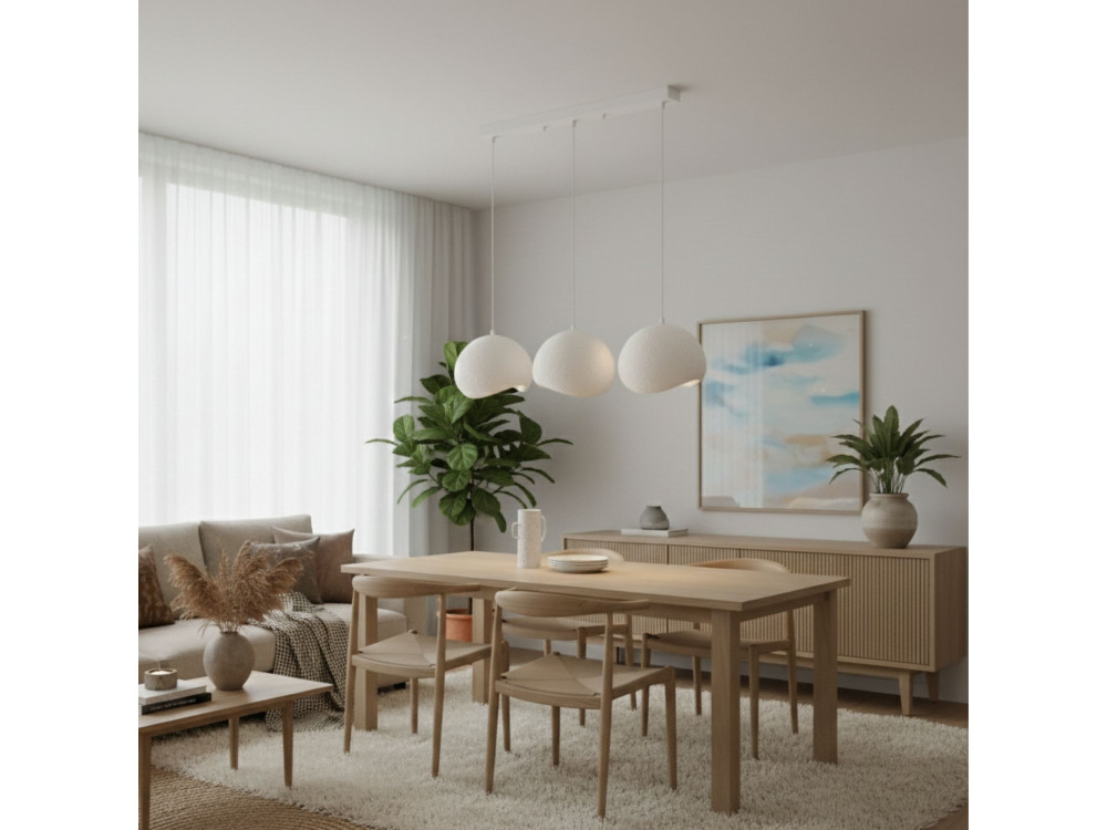 Metall-Kronleuchter „Yontu“ – 27 x 30 x 65 cm – Weiß